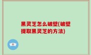 黑灵芝怎么破壁(破壁提取黑灵芝的方法)