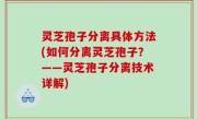 灵芝孢子分离具体方法(如何分离灵芝孢子？——灵芝孢子分离技术详解)
