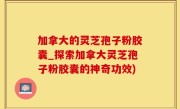 加拿大的灵芝孢子粉胶囊_探索加拿大灵芝孢子粉胶囊的神奇功效)