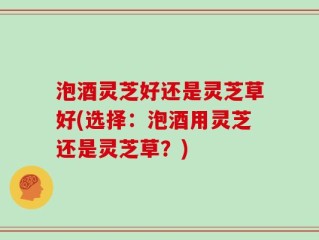泡酒灵芝好还是灵芝草好(选择：泡酒用灵芝还是灵芝草？)