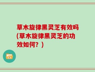 草木旋律黑灵芝有效吗(草木旋律黑灵芝的功效如何？)