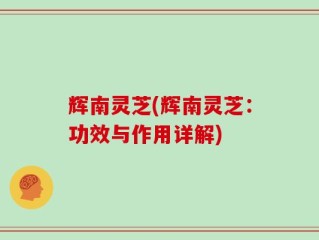 辉南灵芝(辉南灵芝：功效与作用详解)
