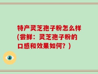 特产灵芝孢子粉怎么样(尝鲜：灵芝孢子粉的口感和效果如何？)
