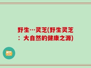 野生…灵芝(野生灵芝：大自然的健康之源)