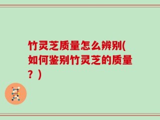 竹灵芝质量怎么辨别(如何鉴别竹灵芝的质量？)