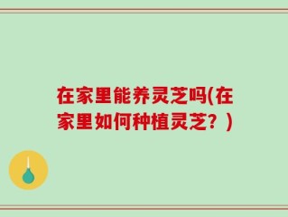 在家里能养灵芝吗(在家里如何种植灵芝？)