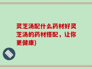 灵芝汤配什么药材好灵芝汤的药材搭配，让你更健康)