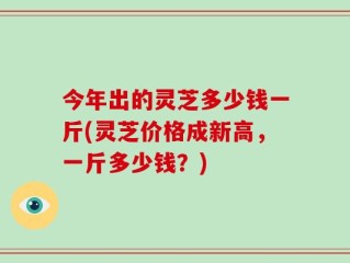 今年出的灵芝多少钱一斤(灵芝价格成新高，一斤多少钱？)