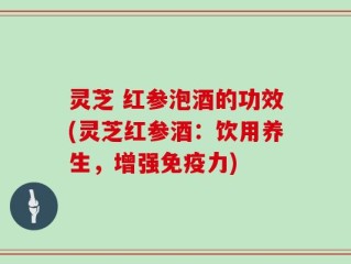 灵芝 红参泡酒的功效(灵芝红参酒：饮用养生，增强免疫力)