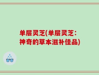 单层灵芝(单层灵芝：神奇的草本滋补佳品)