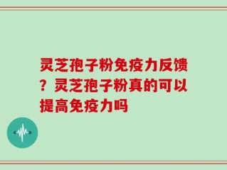 灵芝孢子粉免疫力反馈？灵芝孢子粉真的可以提高免疫力吗