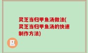 灵芝当归甲鱼汤做法(灵芝当归甲鱼汤的快速制作方法)
