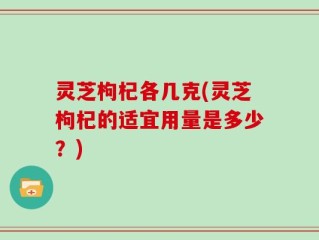 灵芝枸杞各几克(灵芝枸杞的适宜用量是多少？)
