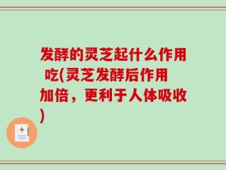 发酵的灵芝起什么作用 吃(灵芝发酵后作用加倍，更利于人体吸收)