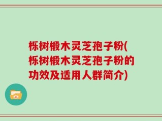 栎树椴木灵芝孢子粉(栎树椴木灵芝孢子粉的功效及适用人群简介)