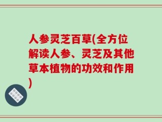 人参灵芝百草(全方位解读人参、灵芝及其他草本植物的功效和作用)