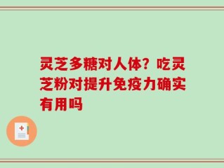 灵芝多糖对人体？吃灵芝粉对提升免疫力确实有用吗