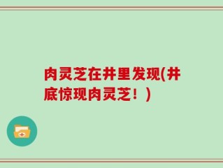 肉灵芝在井里发现(井底惊现肉灵芝！)