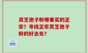 灵芝孢子粉哪里买的正宗？寻找正宗灵芝孢子粉的好去处？