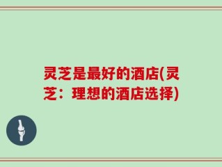 灵芝是最好的酒店(灵芝：理想的酒店选择)