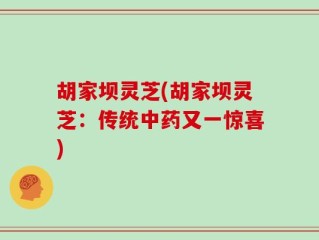 胡家坝灵芝(胡家坝灵芝：传统中药又一惊喜)