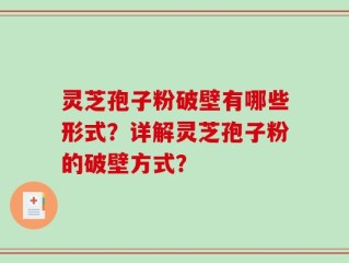 灵芝孢子粉破壁有哪些形式？详解灵芝孢子粉的破壁方式？