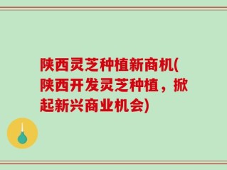 陕西灵芝种植新商机(陕西开发灵芝种植，掀起新兴商业机会)