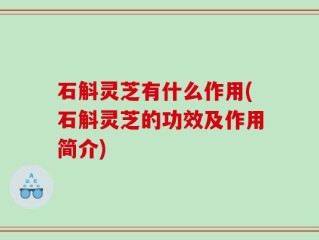 石斛灵芝有什么作用(石斛灵芝的功效及作用简介)
