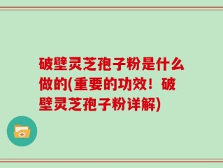 破壁灵芝孢子粉是什么做的(重要的功效！破壁灵芝孢子粉详解)