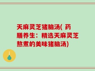 天麻灵芝猪脑汤( 药膳养生：精选天麻灵芝熬煮的美味猪脑汤)