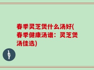 春季灵芝煲什么汤好(春季健康汤谱：灵芝煲汤佳选)