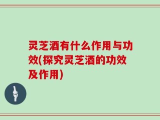 灵芝酒有什么作用与功效(探究灵芝酒的功效及作用)