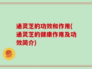 通灵芝的功效和作用(通灵芝的健康作用及功效简介)