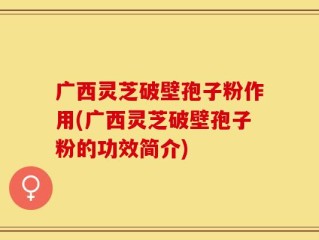 广西灵芝破壁孢子粉作用(广西灵芝破壁孢子粉的功效简介)