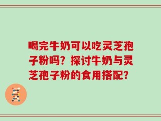 喝完牛奶可以吃灵芝孢子粉吗？探讨牛奶与灵芝孢子粉的食用搭配？