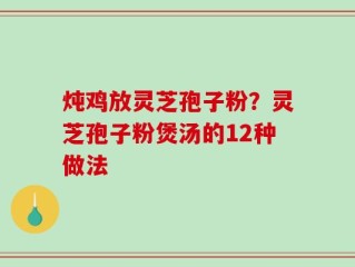 炖鸡放灵芝孢子粉？灵芝孢子粉煲汤的12种做法