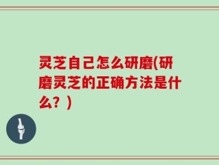 灵芝自己怎么研磨(研磨灵芝的正确方法是什么？)