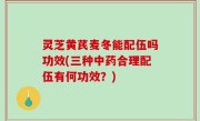 灵芝黄芪麦冬能配伍吗功效(三种中药合理配伍有何功效？)