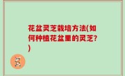 花盆灵芝栽培方法(如何种植花盆里的灵芝？)