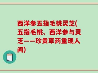 西洋参五指毛桃灵芝(五指毛桃、西洋参与灵芝——珍贵草药重现人间)