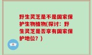 野生灵芝是不是国家保护生物植物(探讨：野生灵芝是否享有国家保护地位？)