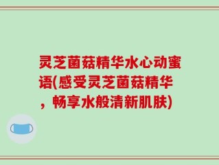 灵芝菌菇精华水心动蜜语(感受灵芝菌菇精华，畅享水般清新肌肤)