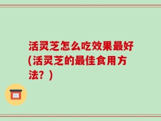 活灵芝怎么吃效果最好(活灵芝的最佳食用方法？)