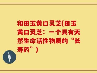 和田玉黄口灵芝(田玉黄口灵芝：一个具有天然生命活性物质的“长寿药”)
