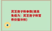 灵芝孢子粉参数(提高免疫力：灵芝孢子粉营养价值分析)