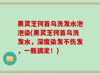 黑灵芝何首乌洗发水泡泡染(黑灵芝何首乌洗发水，深度染发不伤发，一瓶搞定！)