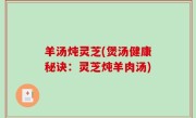 羊汤炖灵芝(煲汤健康秘诀：灵芝炖羊肉汤)