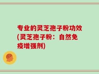 专业的灵芝孢子粉功效(灵芝孢子粉：自然免疫增强剂)
