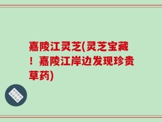 嘉陵江灵芝(灵芝宝藏！嘉陵江岸边发现珍贵草药)