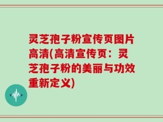 灵芝孢子粉宣传页图片高清(高清宣传页：灵芝孢子粉的美丽与功效重新定义)